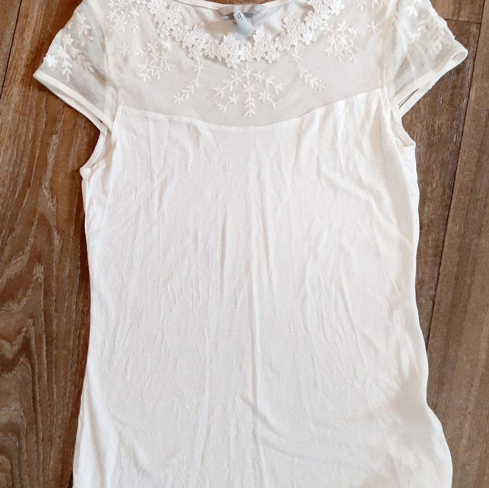 Divided embroidered top